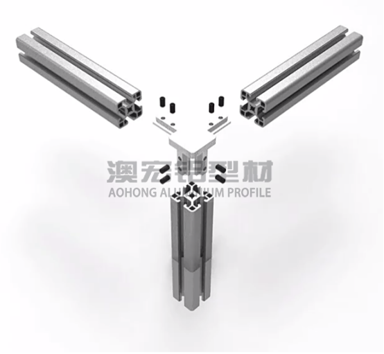 鋁型材配件 使用在正方形型材，30鋁型材或40鋁型材框架中，兩根橫向型材減去30、40mm，立柱減去一定的厚度距離，搭配頂絲擰緊固定。<br />
	<p>
		        澳宏鋁業(yè)是鋁型材廠家，專注鋁型材定制，其鋁型材型號和鋁型材配件齊全，想了解更多鋁型材連接方式，歡迎電詢：13381909160。
	</p>
	<p>
		<br />
	</p>
	<p>
		<br />
	</p>
	<p>
		<br />
	</p>
<div style=